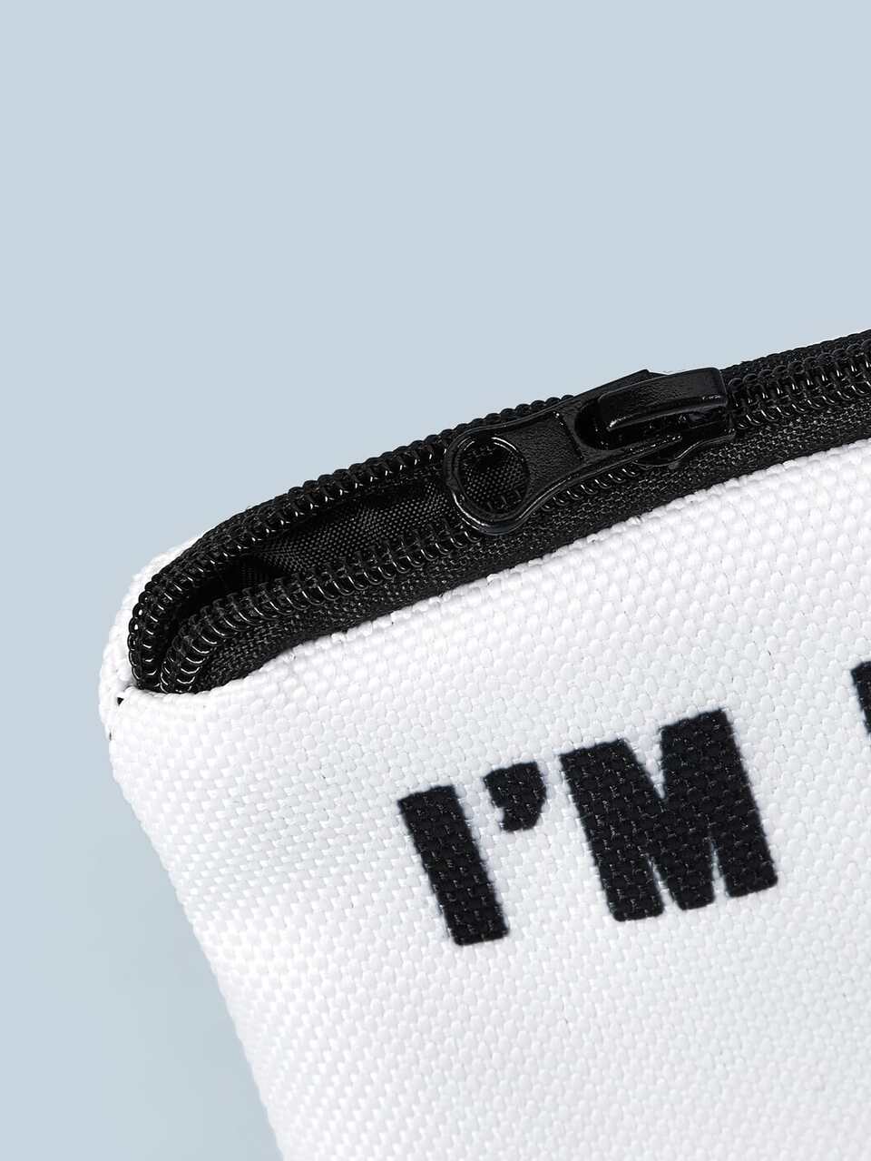 Letter Graphic Makeup Bag