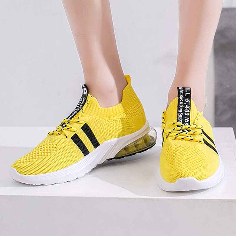 

Lace-up Front Panel Sneakers, Yellow