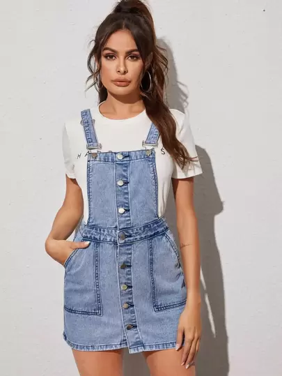 denim pinafore dress size 22