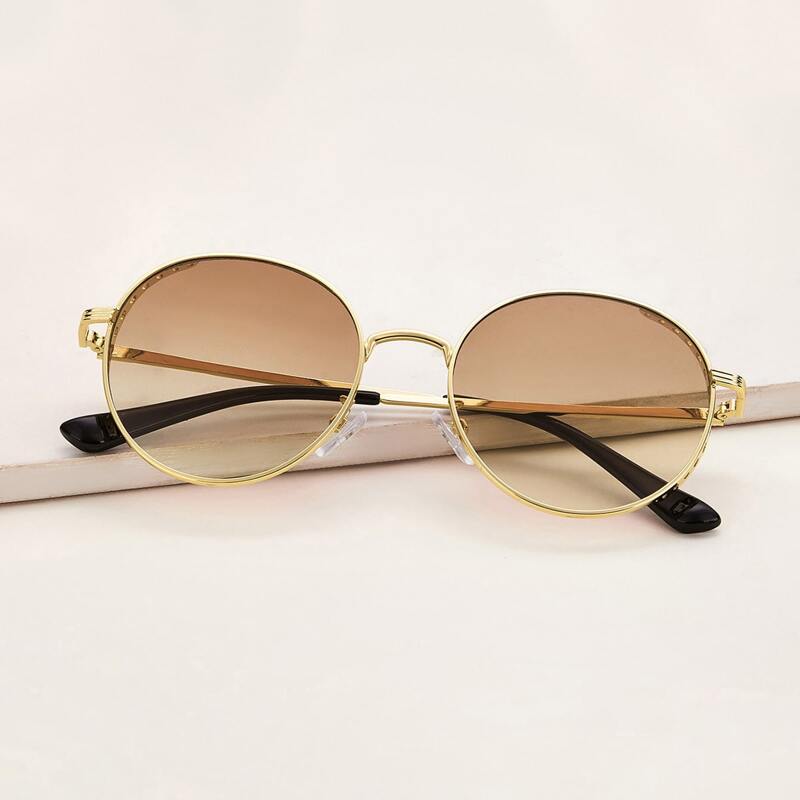 

Metal Frame Sunglasses With Case, Brown