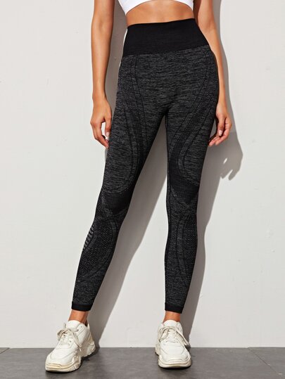 Space Dye Topstitching Sports Leggings