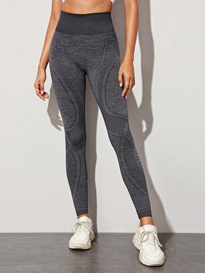 Space Dye Topstitching Sports Leggings