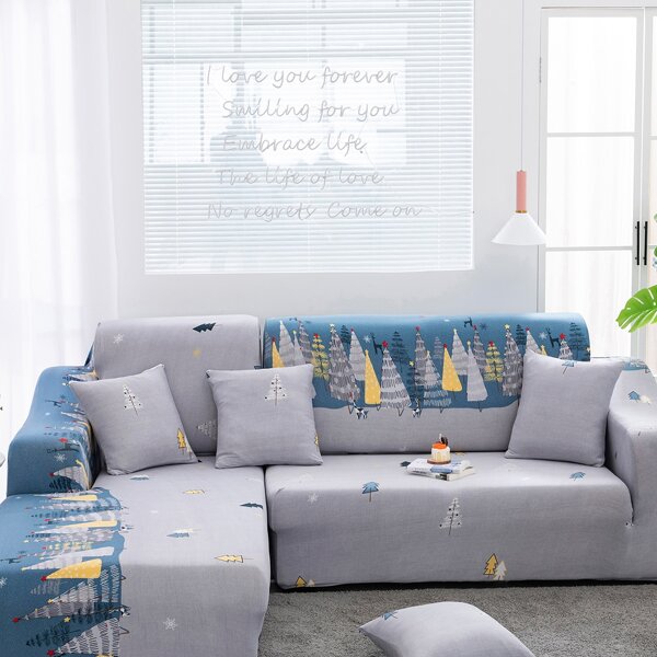 

1pc Tree Print Stretchy Sofa Cover, Multicolor