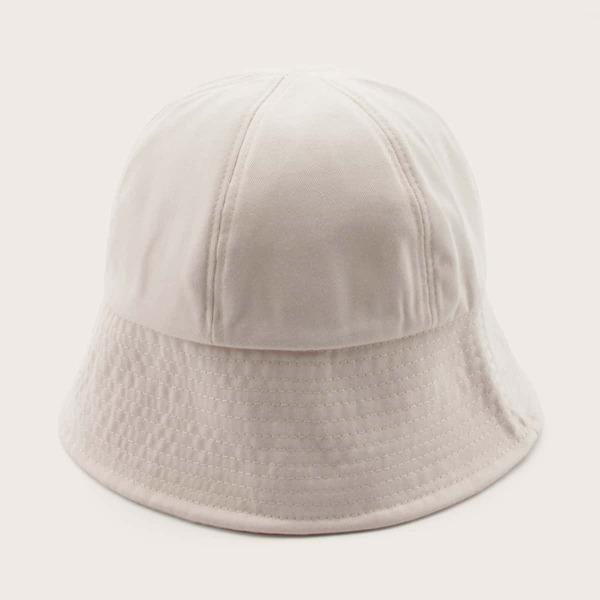 

Men Simple Stitching Bucket Hat, White