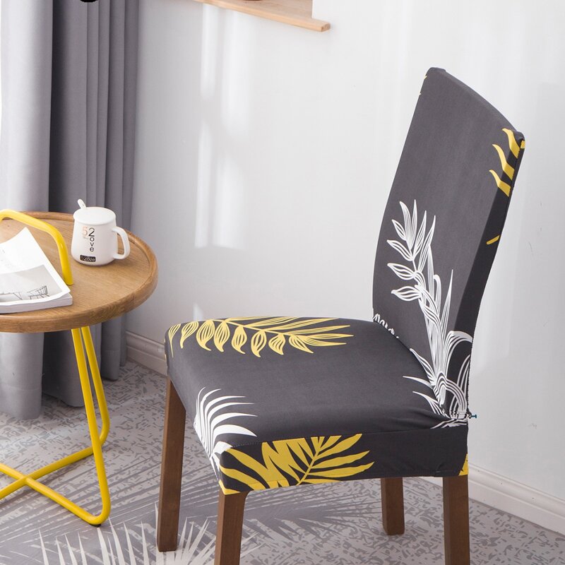 

1pc Leaf Print Stretchy Chair Cover, Multicolor