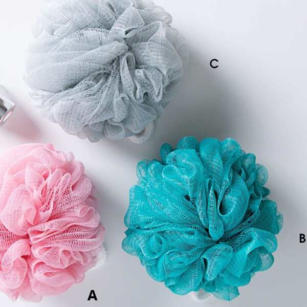 

2pcs Solid Foaming Bath Ball Set, Multicolor