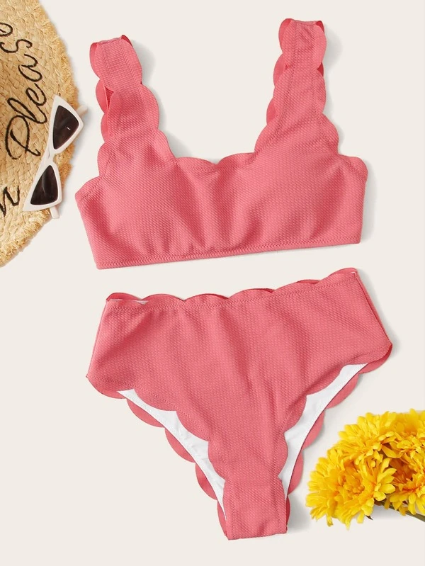 shein scalloped bikini