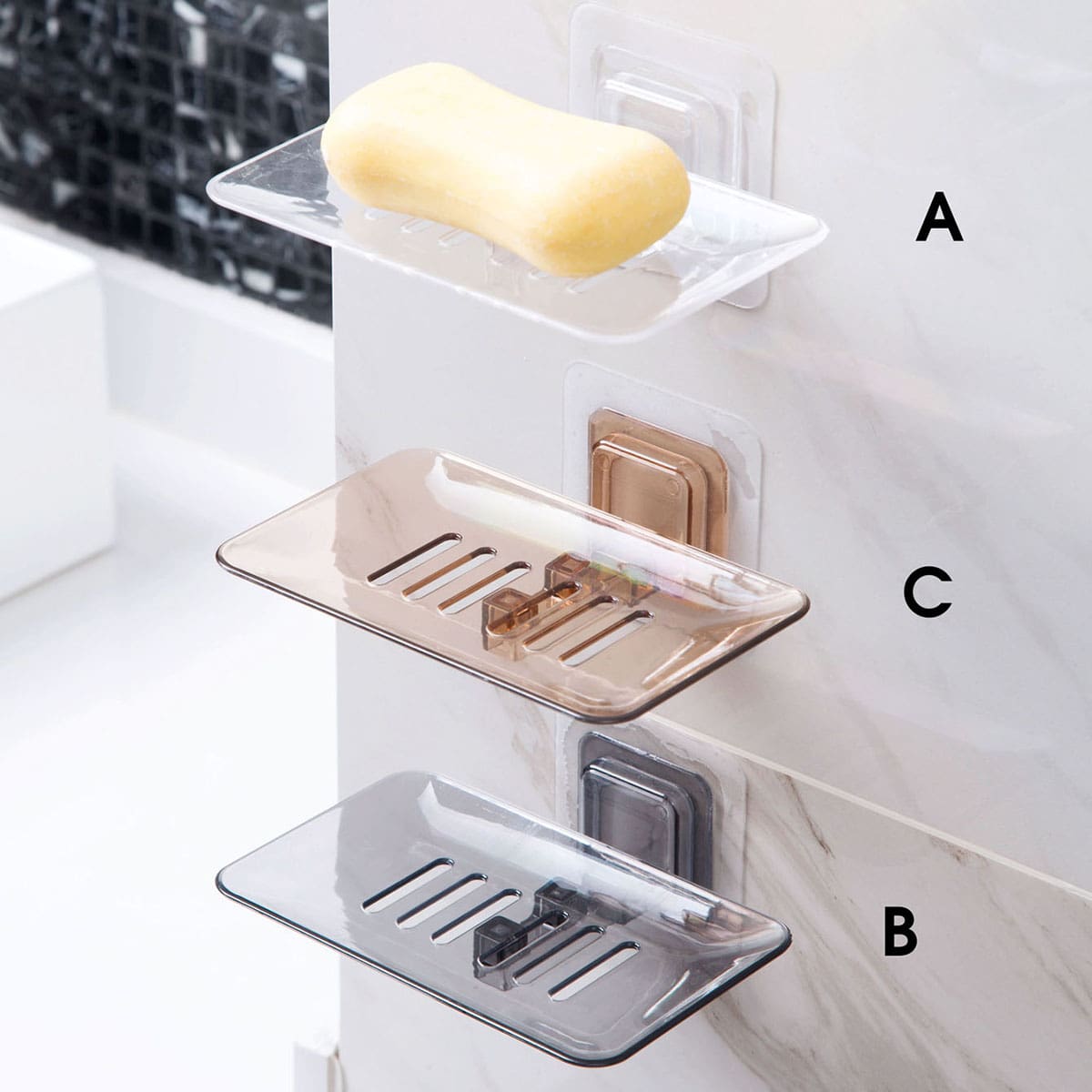 

1pc Clear Drain Soap Holder, Multicolor
