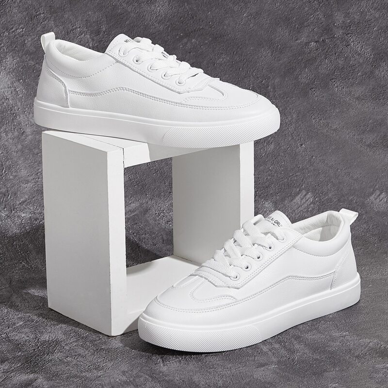 

Lace-up Front Sneakers, White