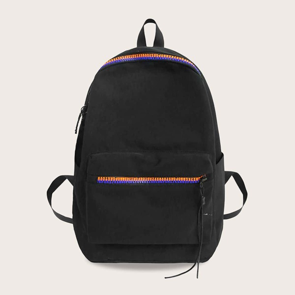 

Minimalist Zipper Front Backpack, Black