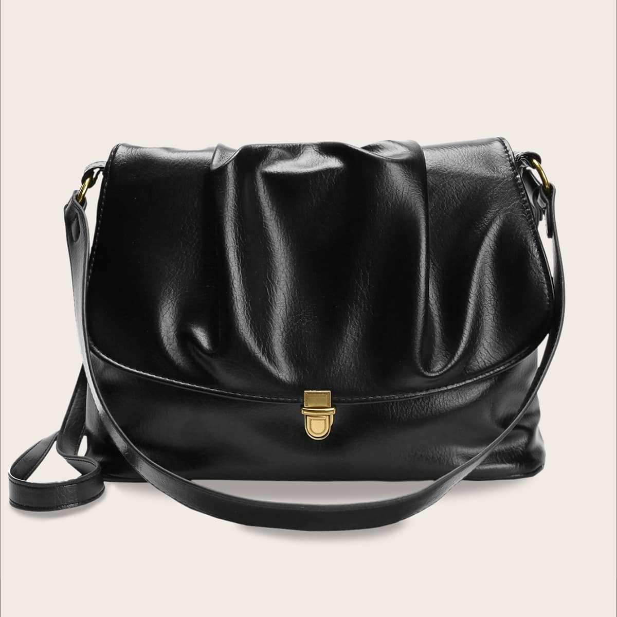 

Minimalist Flap Tote Bag, Black