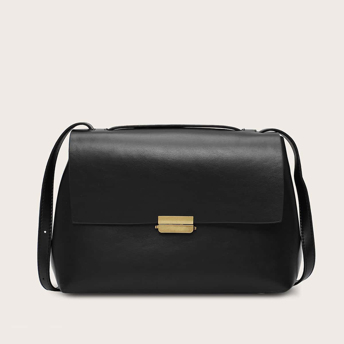 

Minimalist Flap Tote Bag, Black