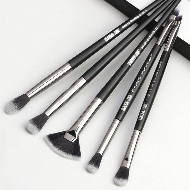 

5pcs Duo-fiber Eye Makeup Brush Set, Black