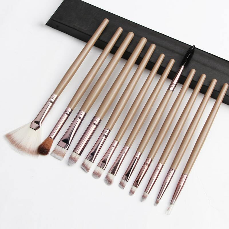 

12pcs Duo-fiber Eye Makeup Brush Set, Pink