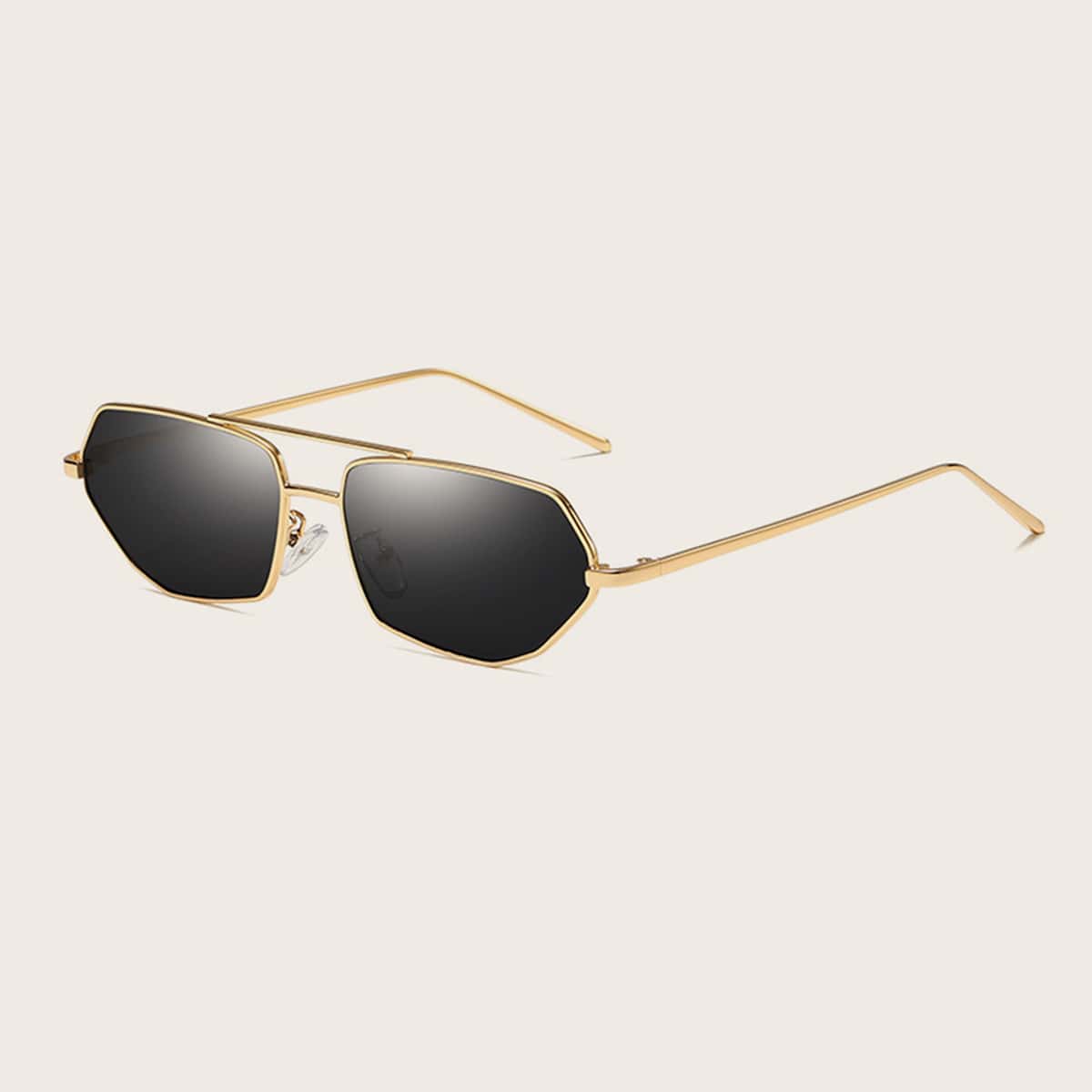 

Metal Frame Top Bar Sunglasses With Case, Black