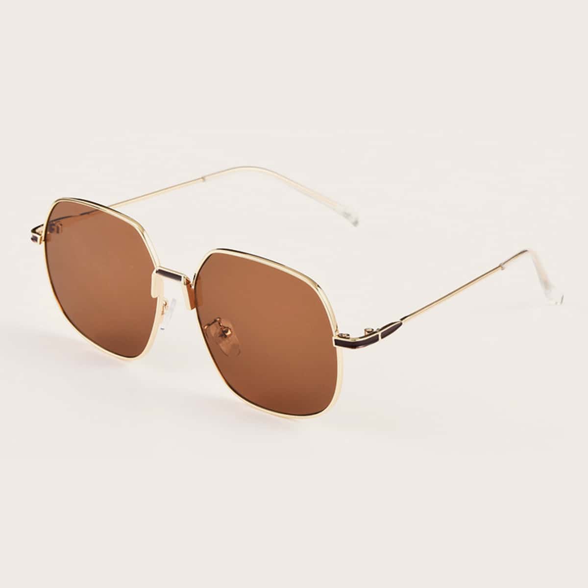 

Metal Frame Sunglasses With Case, Brown