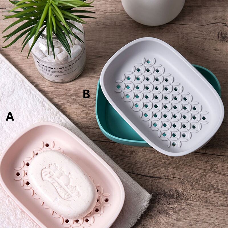

1pc Double Layer Soap Dish Holder, Multicolor
