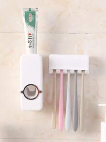 1pc Toothpaste Squeezing Rack & 1pc Toothbrush Holder - Multicolor - View 1