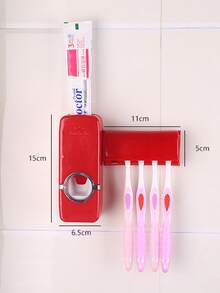 1pc Toothpaste Squeezing Rack & 1pc Toothbrush Holder - Multicolor - View 2