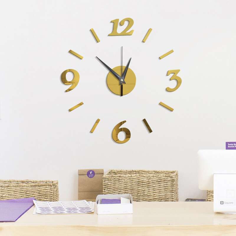 

1pc Mirror Surface Wall Clock, Multicolor