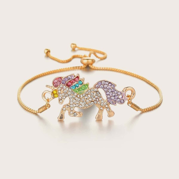 

1pc Rhinestone Decor Bracelet, Multicolor