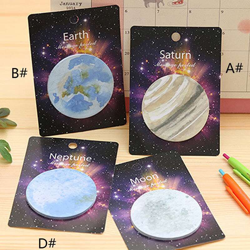 

1pack Planet Print Round Sticky Note