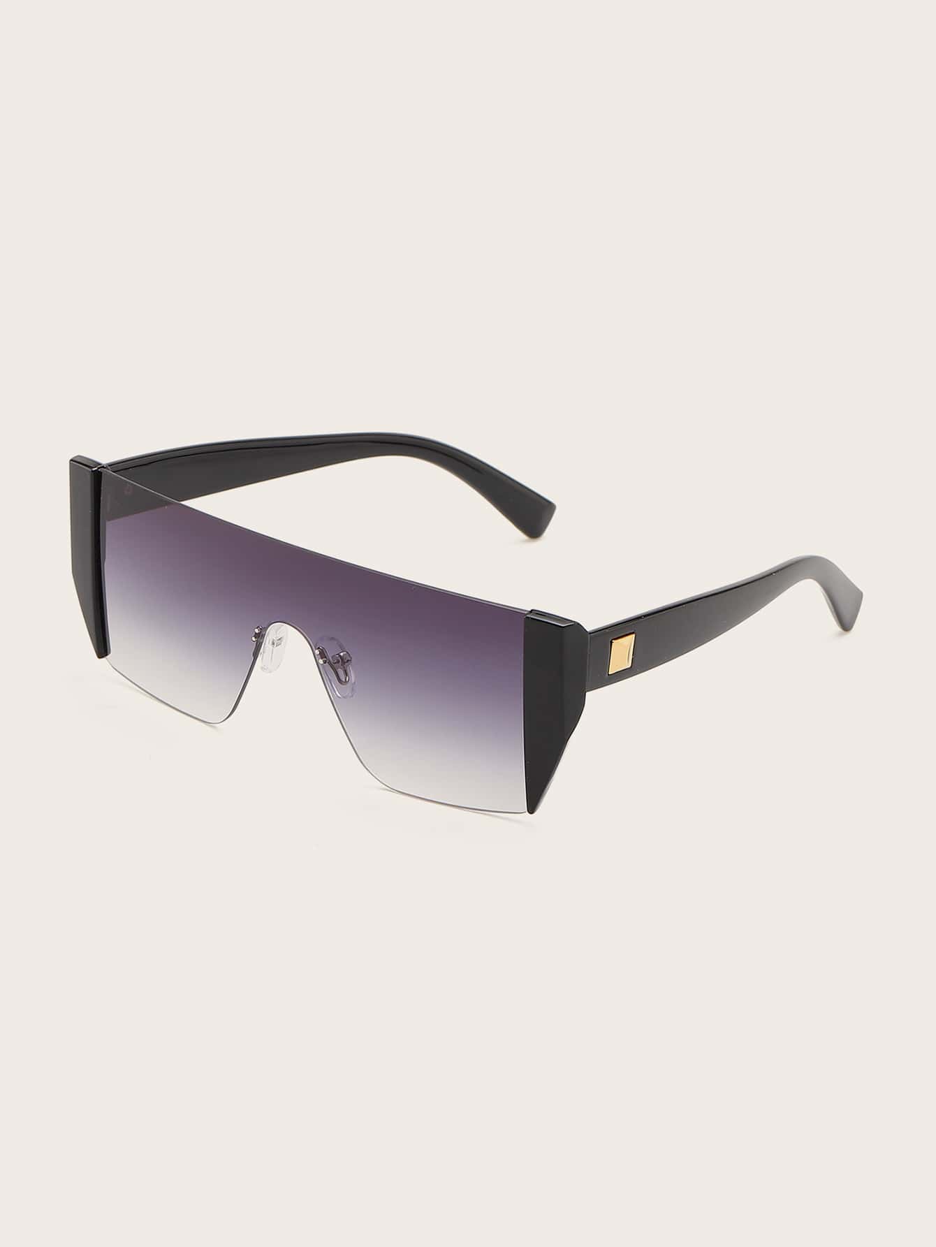 Lunettes De Soleil Mixte Percée Dorée - Verres Bleus Dégradés Catégorie 1 UV400