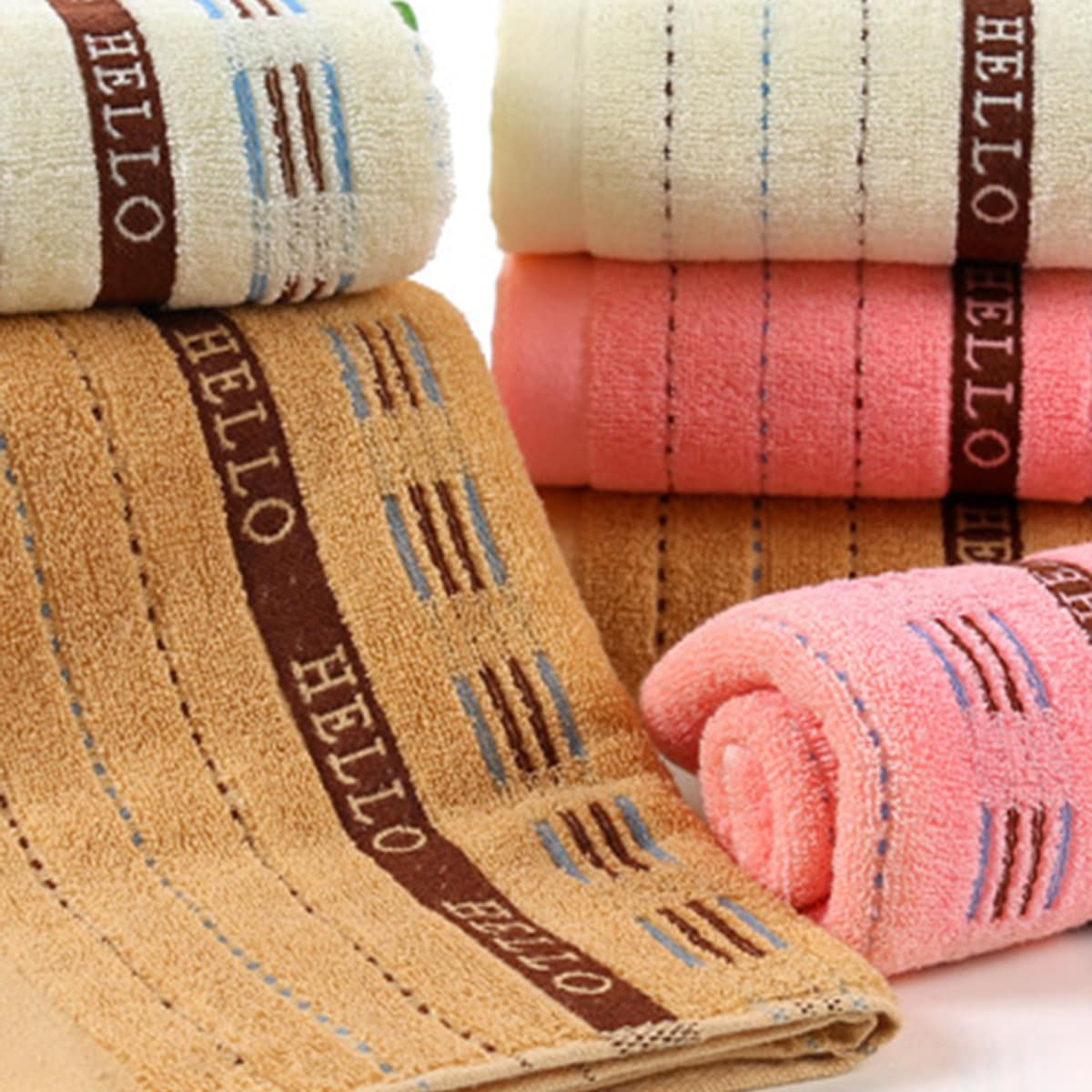 

1pc Stripe & Letter Graphic Towel, Multicolor