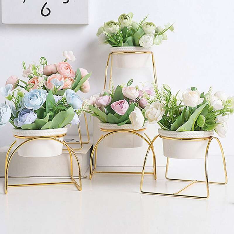 

1pc Artificial Flower With Ceramic Vase