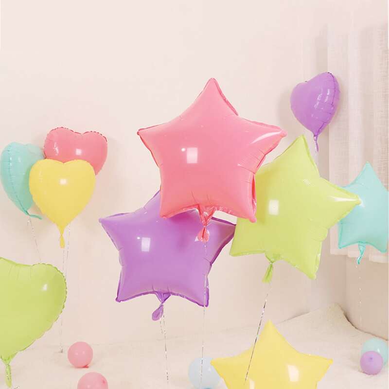 

5pcs Heart & Star Shaped Balloon Set, Multicolor