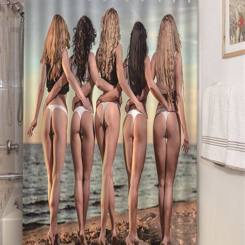 

1pc Figure Print Shower Curtain With 12pcs Hook, Multicolor