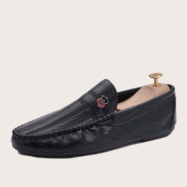 

Men Stitch Detail Slip On Loafers, Black