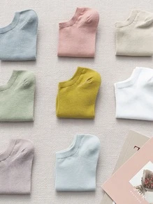 8 pares calcetines tobilleros unicolor