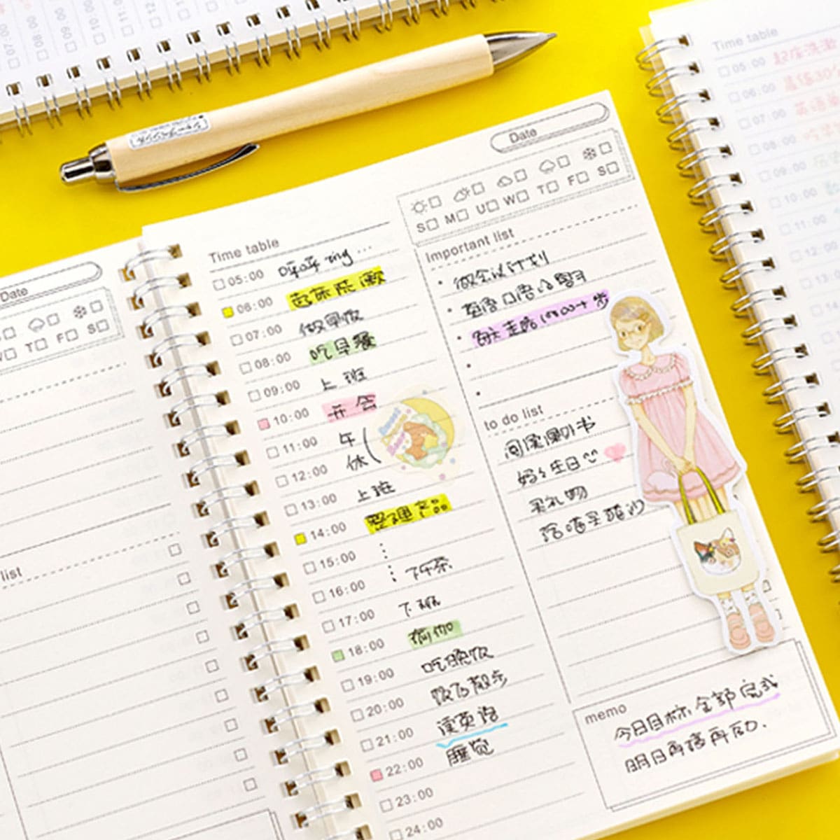 

1pack Spiral Time Plan Notebook, White