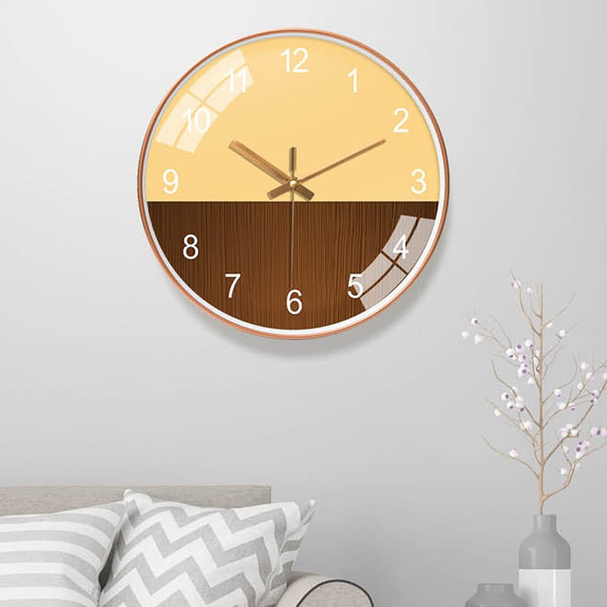 

1pc Two Tone Wall Clock, Multicolor