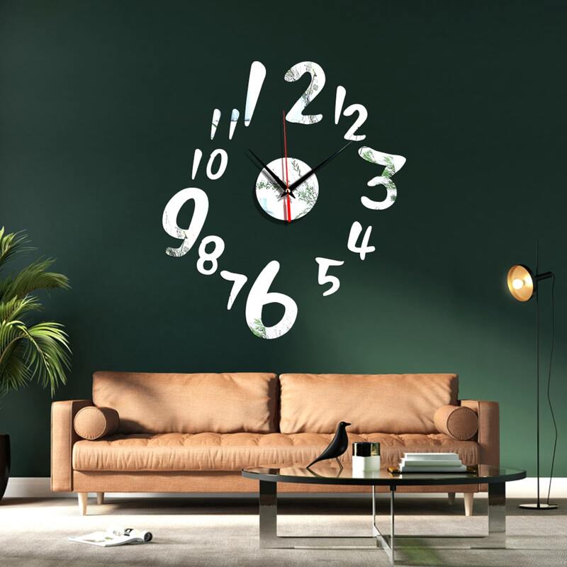 

1pc Mirror Surface Wall Clock, Multicolor