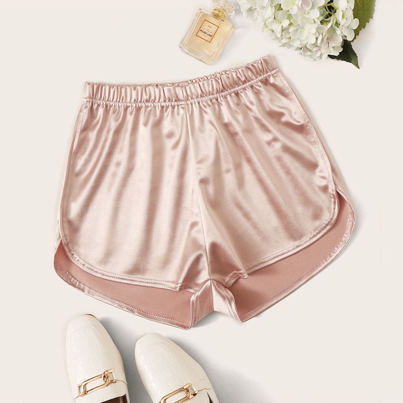 

Satin Dolphin Shorts, Pink