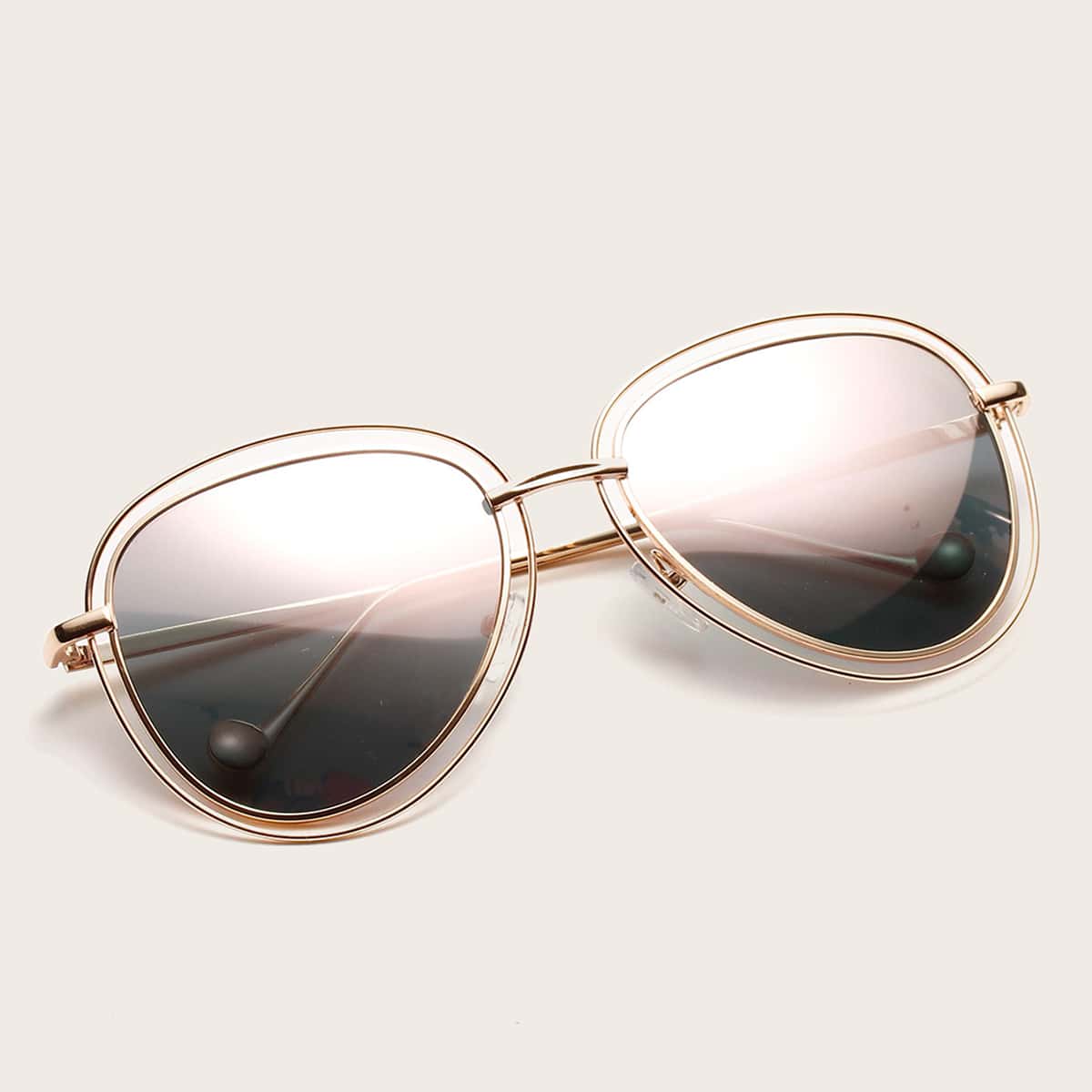 

Cat Eye Metal Frame Sunglasses, Multicolor