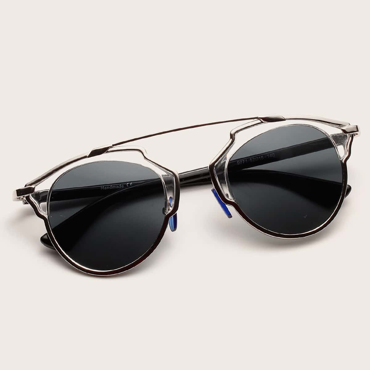 

Top Bar Metal Frame Sunglasses, Black