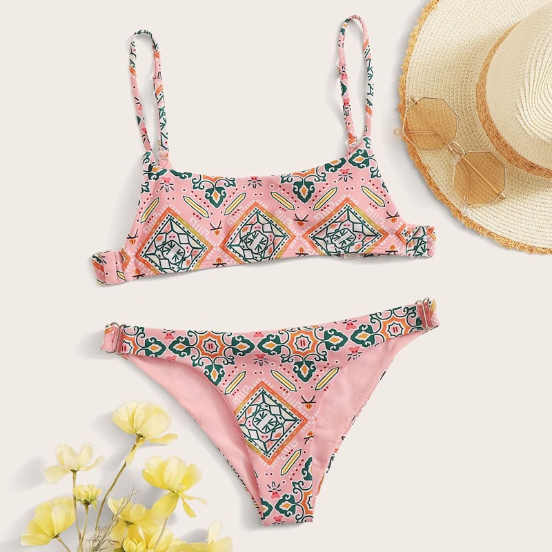 

Tribal Low Rise Bikini Swimsuit, Pink