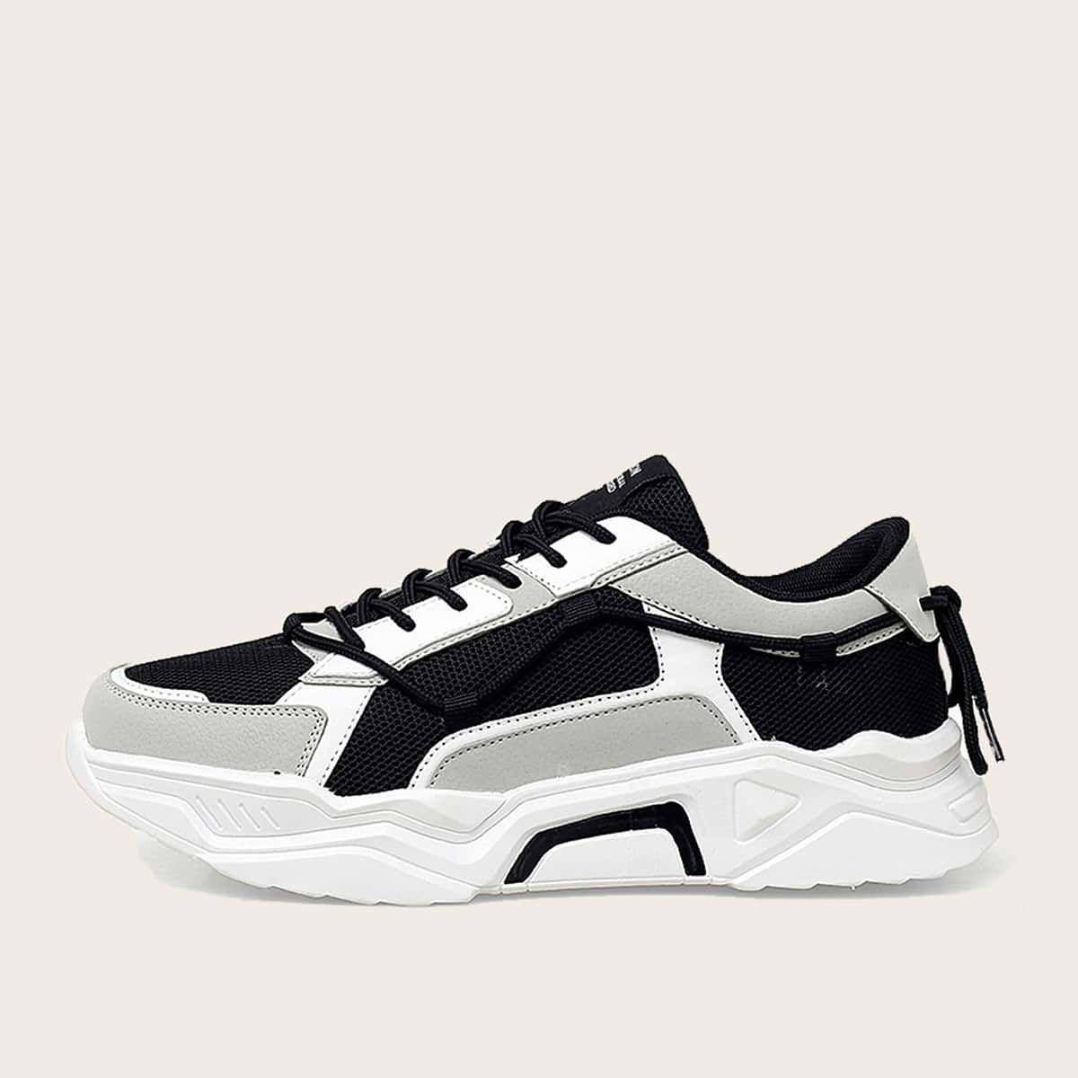 

Guys Color Block Lace Up Chunky Sneakers, Multicolor