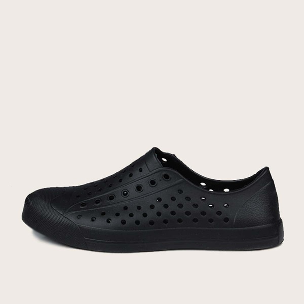 

Men Perforated Slip On Sneakers, Black