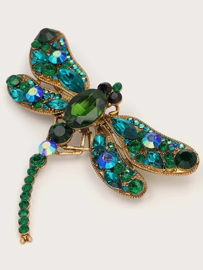 juran 1pc Rhinestone Decor Dragonfly Design Brooch