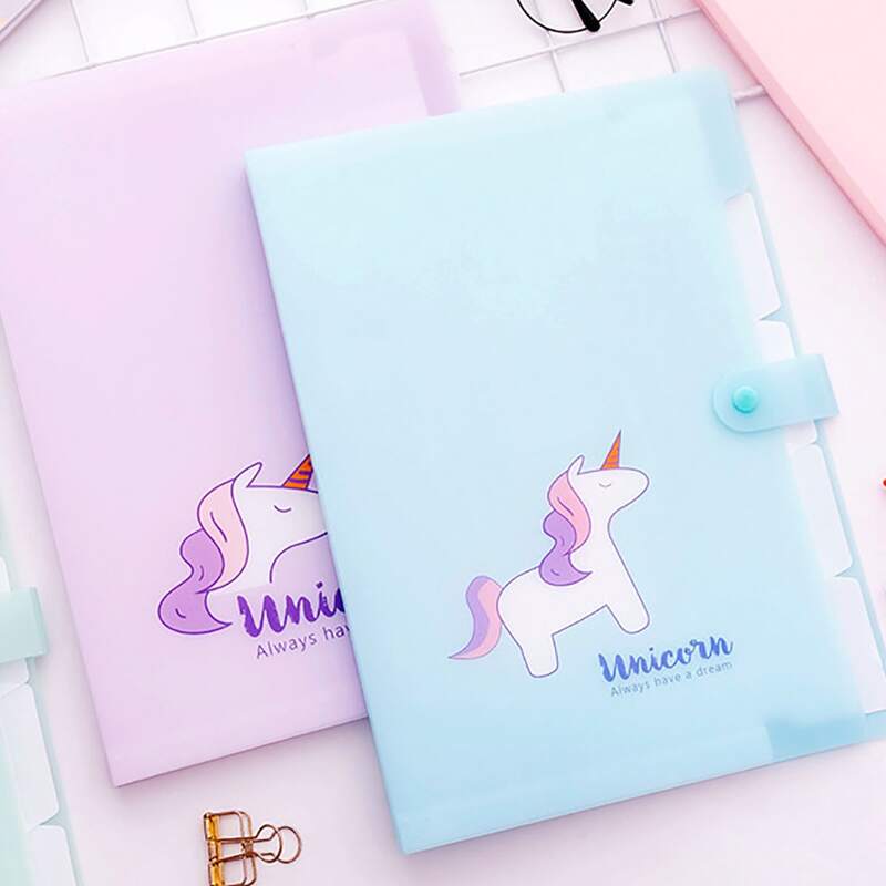 

1pc Unicorn Print Button File Folder