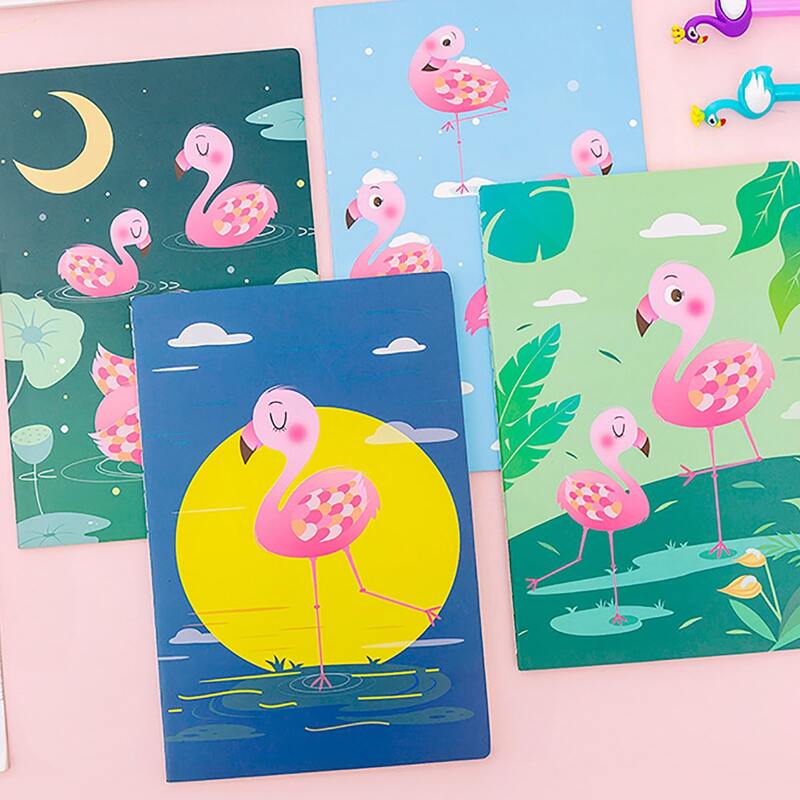 

4packs Random Flamingo Print Cover A5 Notebook