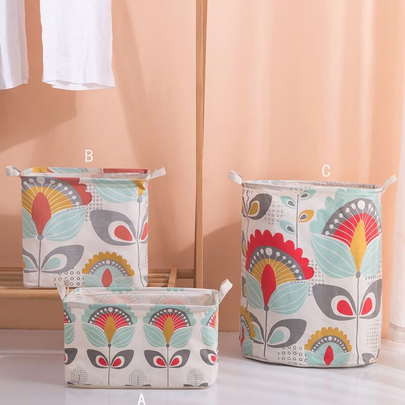 

1pc Flower Print Storage Basket, Multicolor