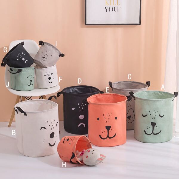 

1pc Cartoon Graphic Storage Basket, Multicolor