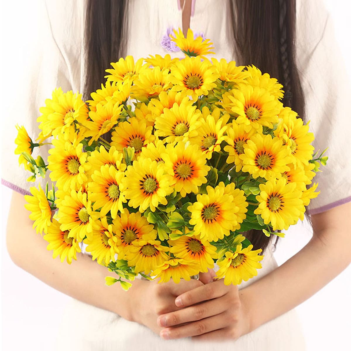 

1 Bundle Sunflower Artificial Flower With 15pcs Head