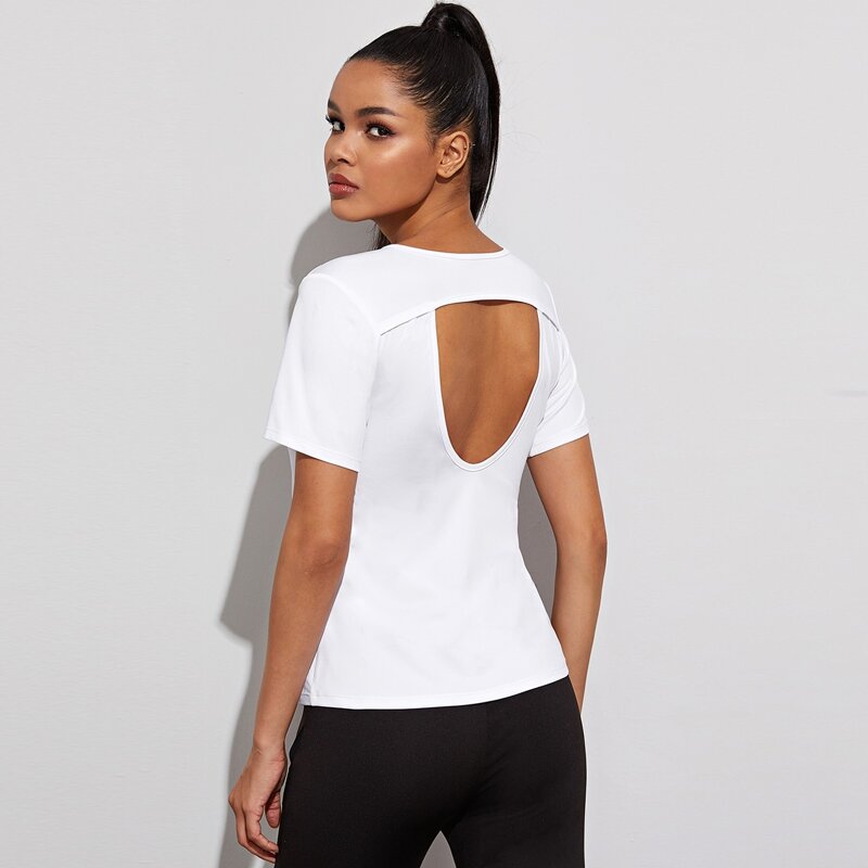 

Cut Out Solid Sports Tee, White