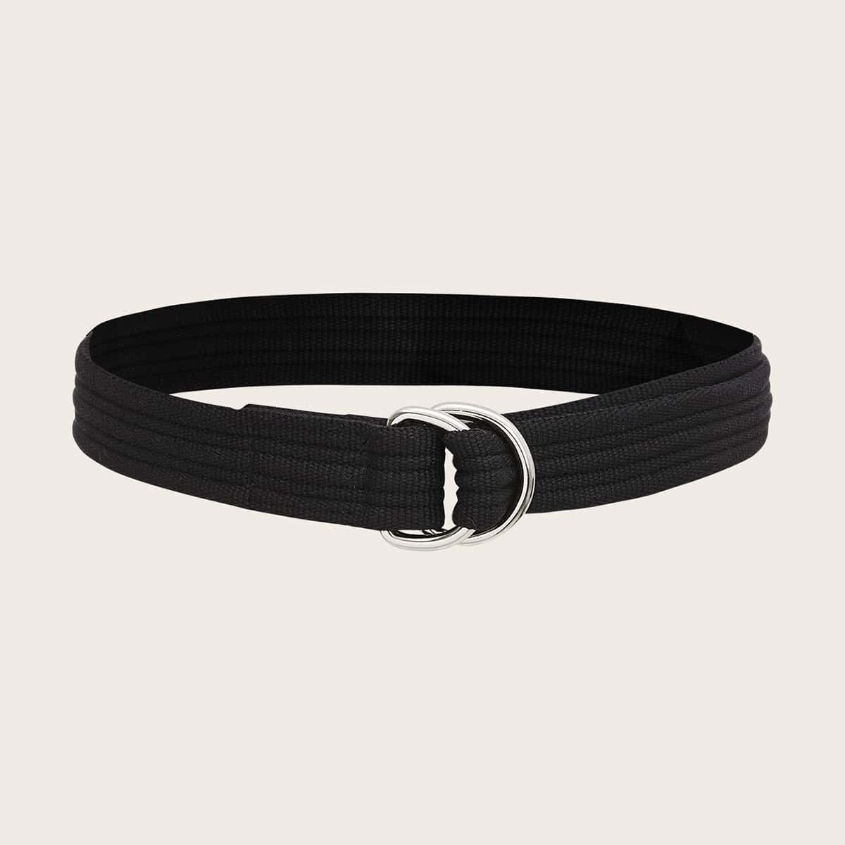 

Metal Buckle Tape Belt, Black